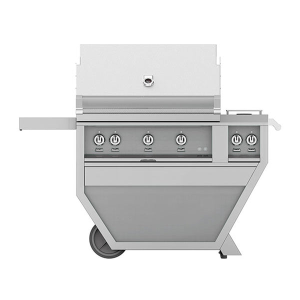 Hestan 36-Inch Propane Gas Freestanding Deluxe Grill with Double Side Burner, 3 Sear w/ Rotisserie in Stainless Steel - GSBR36CX2-LP