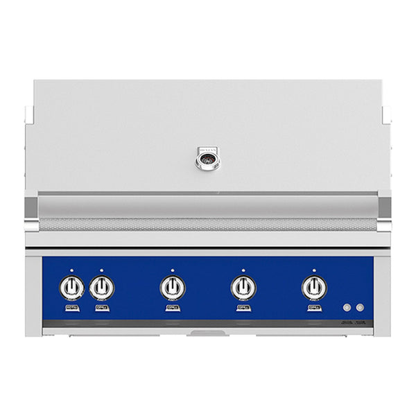 Hestan 42-Inch Natural Gas Built-In Grill, 4 Sear w/ Rotisserie in Blue - GSBR42-NG-BU