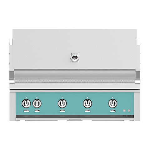 Hestan 42-Inch Propane Gas Built-In Grill, 1 Sear - 3 Trellis w/Rotisserie in Turquoise - GMBR42-LP-TQ