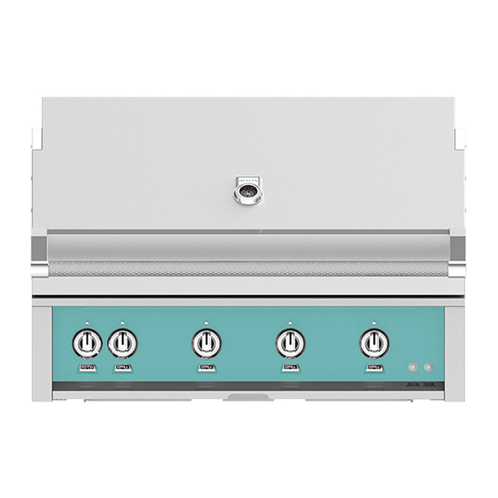 Hestan 42-Inch Propane Gas Built-In Grill, 4 Sear w/ Rotisserie in Turquoise - GSBR42-LP-TQ