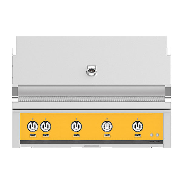 Hestan 42-Inch Natural Gas Built-In Grill, 4 Sear w/ Rotisserie in Yellow - GSBR42-NG-YW