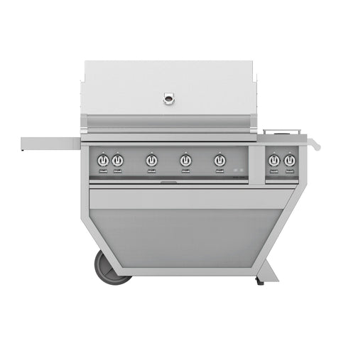 Hestan 42-Inch Propane Gas Freestanding Deluxe Grill with Double Side Burner, 4 Sear w/ Rotisserie in Stainless Steel - GSBR42CX2-LP