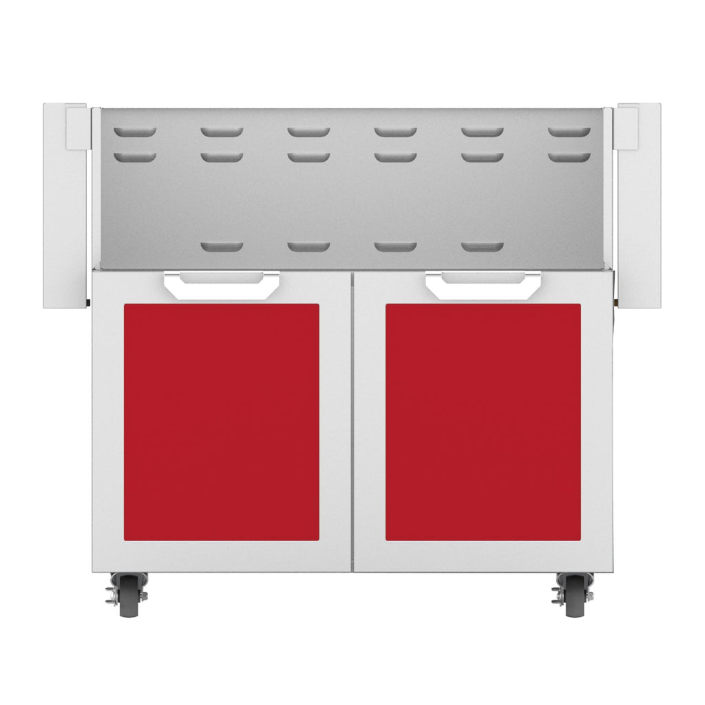 Hestan 36-Inch Double Door Grill Cart in Red - GCD36-RD
