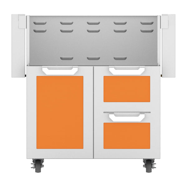 Hestan 30-Inch Double Drawer and Door Grill Cart in Orange - GCR30-OR