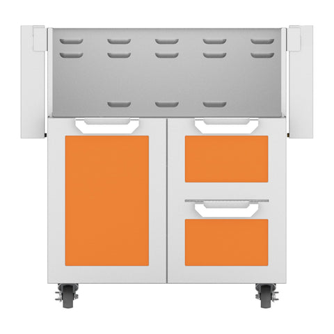 Hestan 30-Inch Double Drawer and Door Grill Cart in Orange - GCR30-OR