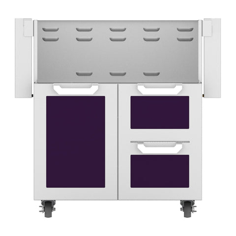 Hestan 30-Inch Double Drawer and Door Grill Cart in Purple - GCR30-PP