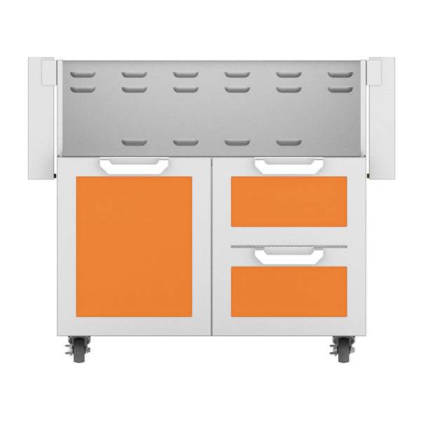 Hestan 36-Inch Double Drawer and Door Grill Cart in Orange - GCR36-OR