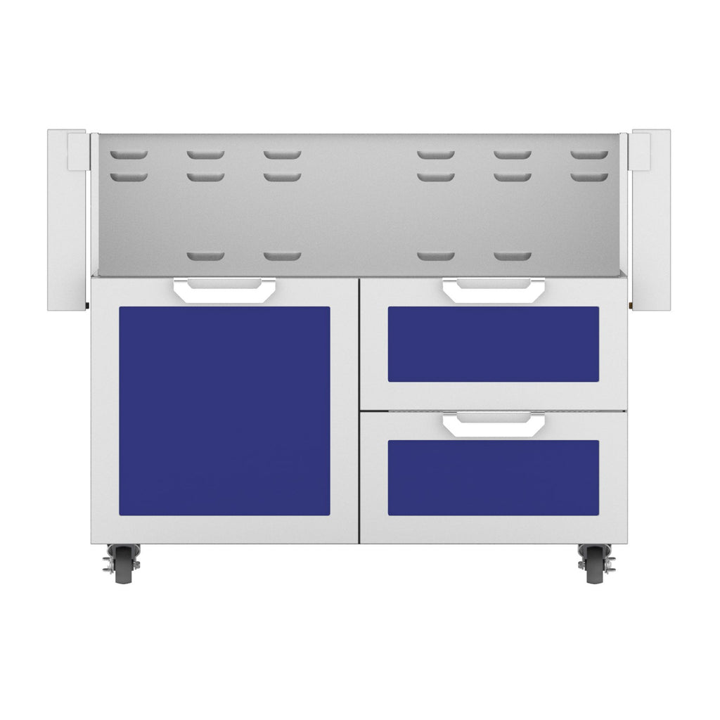 Hestan 42-Inch Double Drawer and Door Grill Cart in Blue - GCR42-BU