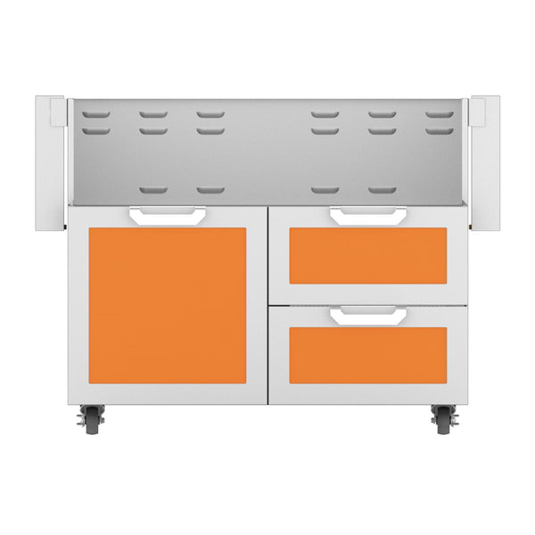 Hestan 42-Inch Double Drawer and Door Grill Cart in Orange - GCR42-OR