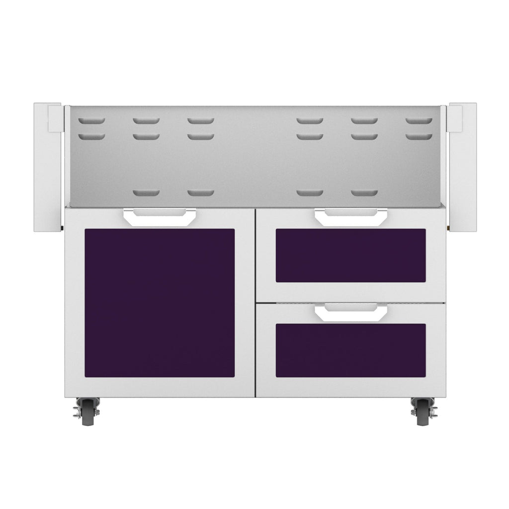 Hestan 42-Inch Double Drawer and Door Grill Cart in Purple - GCR42-PP