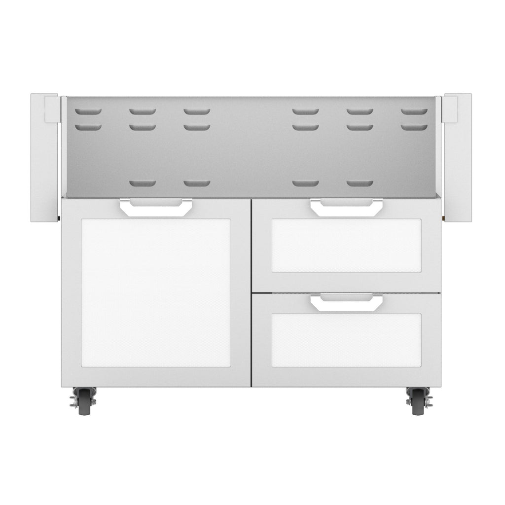 Hestan 42-Inch Double Drawer and Door Grill Cart in White - GCR42-WH