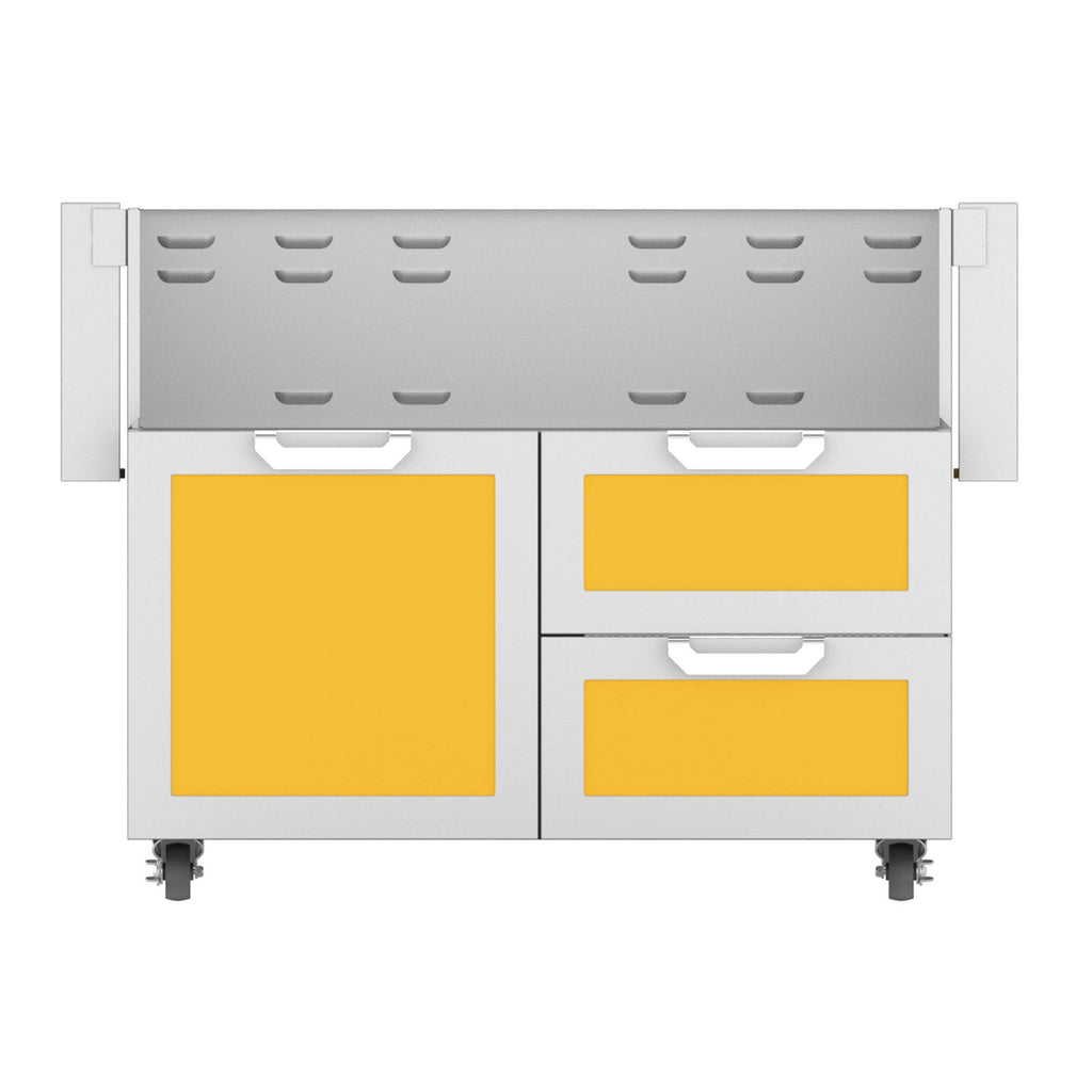 Hestan 42-Inch Double Drawer and Door Grill Cart in Yellow - GCR42-YW