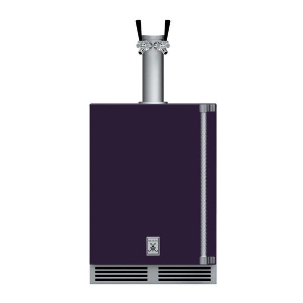 Hestan 24-Inch Outdoor Double Faucet Beer Dispenser, Solid Door with Lock (Left Hinged) in Purple - GFDSL242-PP
