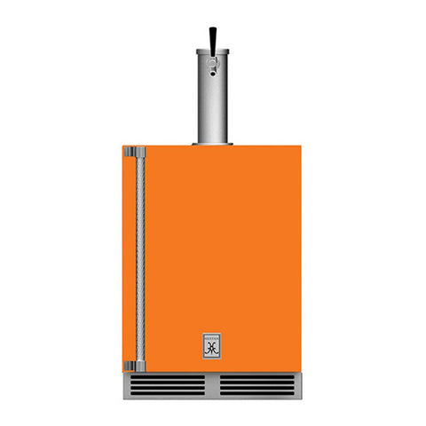 Hestan 24-Inch Outdoor Single Faucet Beer Dispenser, Solid Door with Lock (Right Hinged) in Orange - GFDSR241-OR
