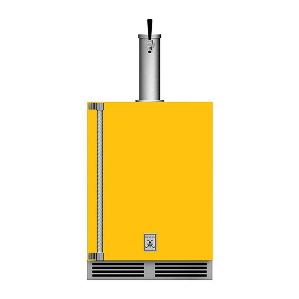 Hestan 24-Inch Outdoor Single Faucet Beer Dispenser, Solid Door with Lock (Right Hinged) in Yellow - GFDSR241-YW