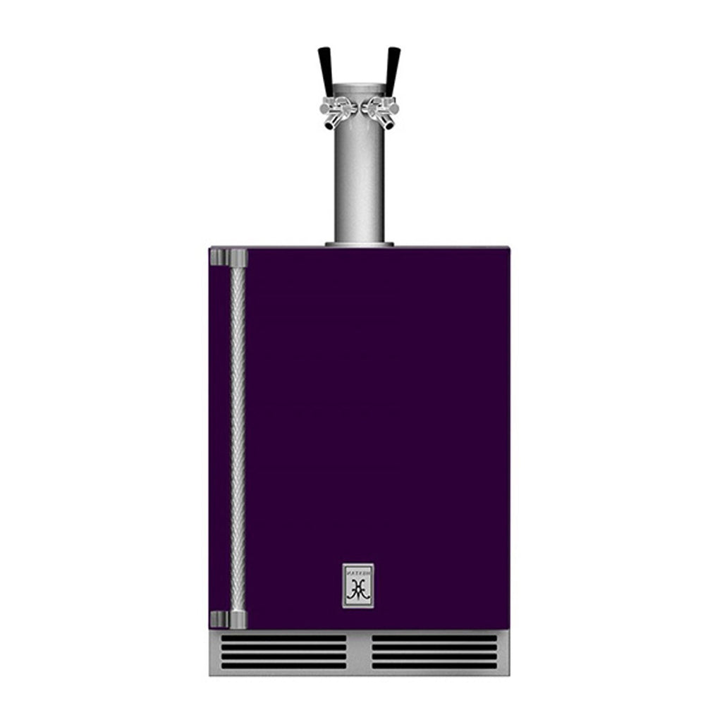 Hestan 24-Inch Outdoor Double Faucet Beer Dispenser, Solid Door with Lock (Right Hinged) in Purple - GFDSR242-PP