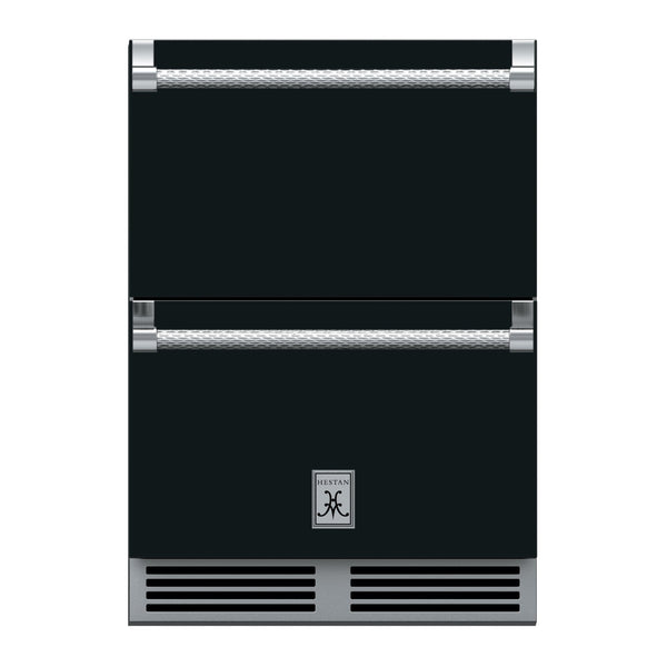 Hestan 24-Inch Outdoor Refrigerator Drawers w/ Lock in Black - GRR24-BK
