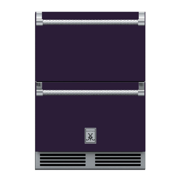 Hestan 24-Inch Outdoor Refrigerator Drawers w/ Lock in Purple - GRR24-PP