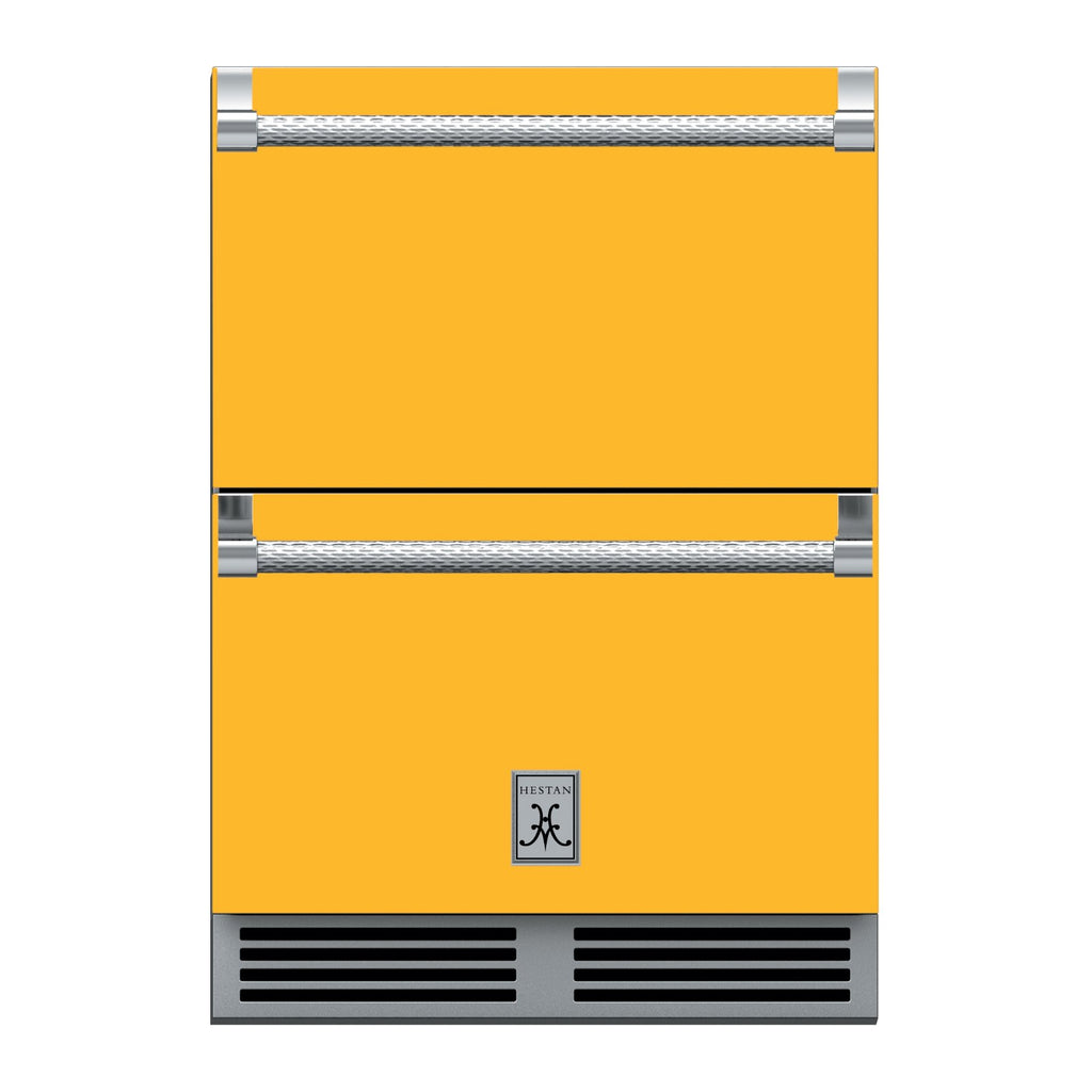 Hestan 24-Inch Outdoor Refrigerator Drawers w/ Lock in Yellow - GRR24-YW