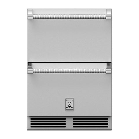 Hestan 24-Inch Outdoor Refrigerator Drawers w/ Lock in Stainless Steel - GRR24