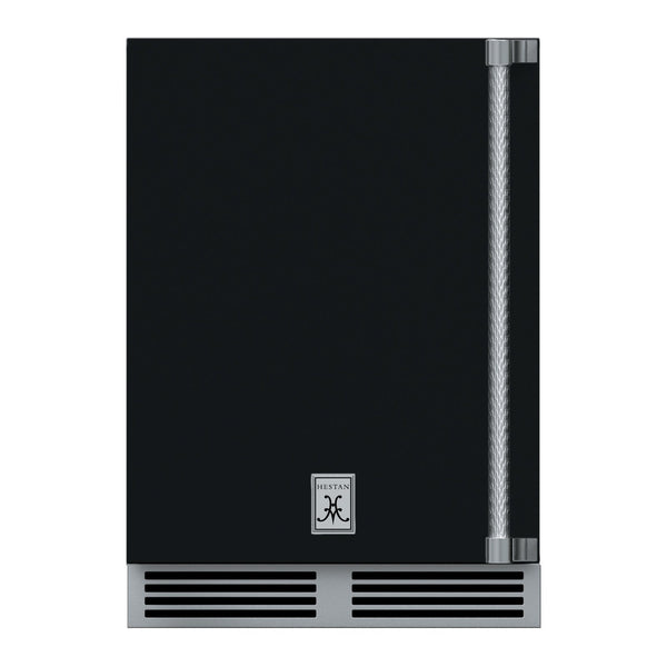 Hestan 24-Inch Outdoor Refrigerator w/ Solid Door and Lock (Left Hinge) in Black - GRSL24-BK