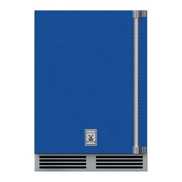 Hestan 24-Inch Outdoor Refrigerator w/ Solid Door and Lock (Left Hinge) in Blue - GRSL24-BU
