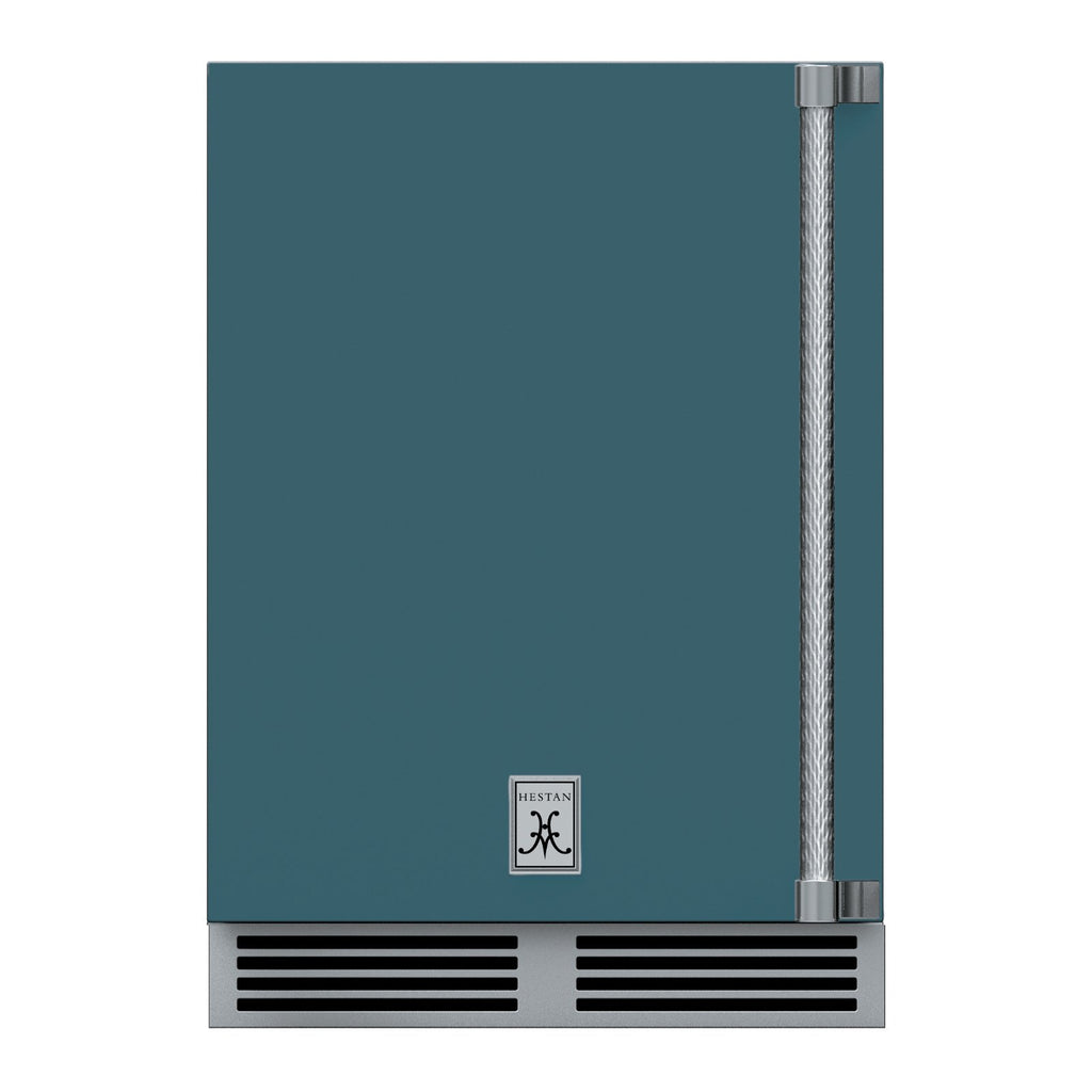 Hestan 24-Inch Outdoor Refrigerator w/ Solid Door and Lock (Left Hinge) in Gray - GRSL24-GG