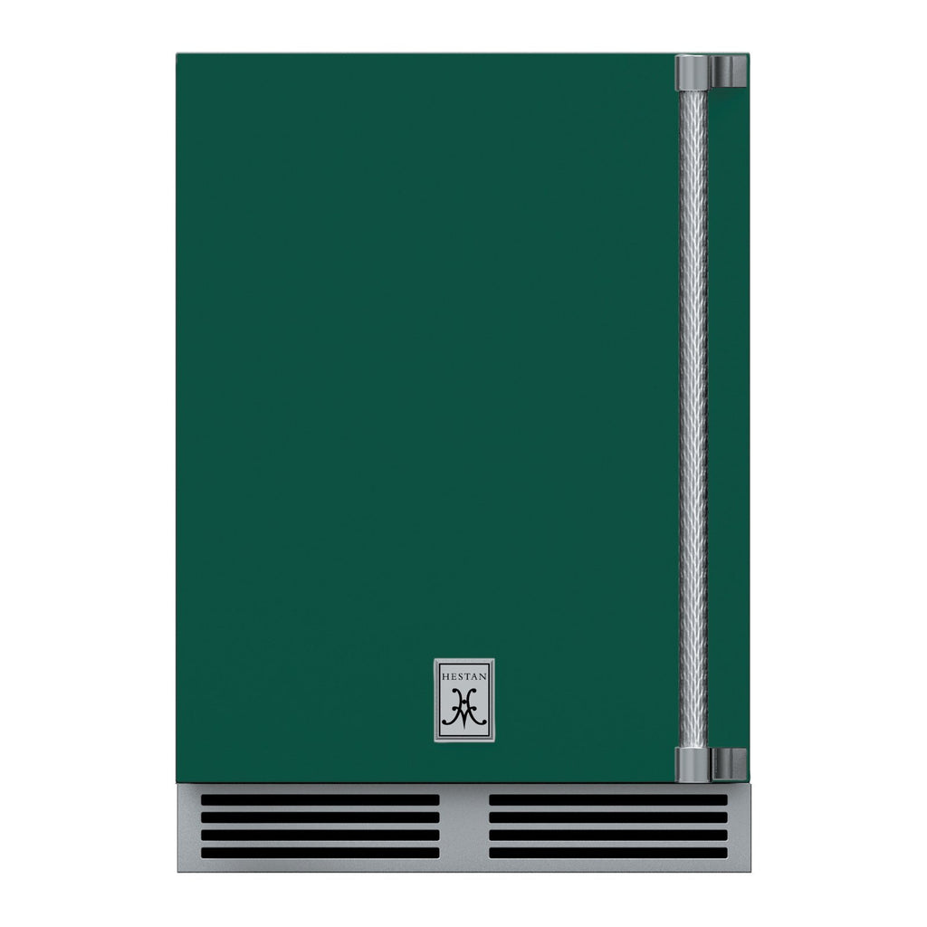 Hestan 24-Inch Outdoor Refrigerator w/ Solid Door and Lock (Left Hinge) in Green - GRSL24-GR