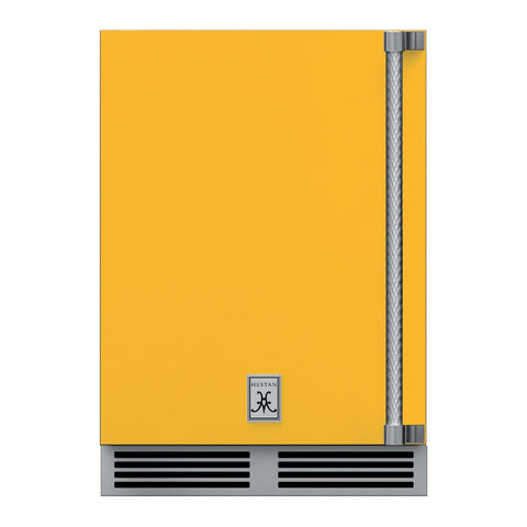 Hestan 24-Inch Outdoor Refrigerator w/ Solid Door and Lock (Left Hinge) in Yellow - GRSL24-YW