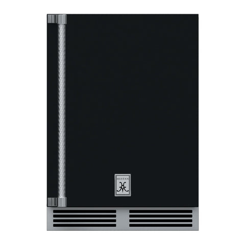 Hestan 24-Inch Outdoor Refrigerator w/ Solid Door and Lock (Right Hinge) in Black - GRSR24-BK