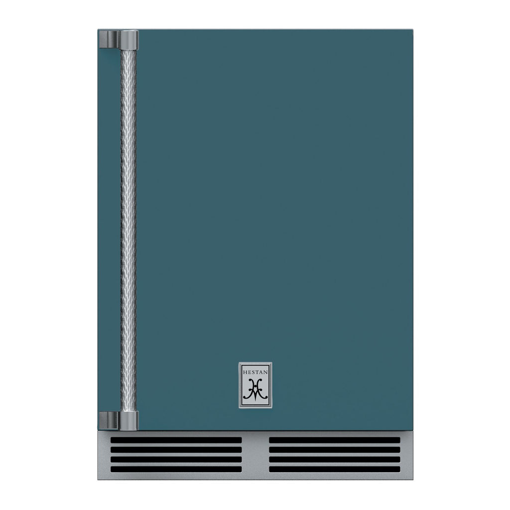 Hestan 24-Inch Outdoor Refrigerator w/ Solid Door and Lock (Right Hinge) in Gray - GRSR24-GG