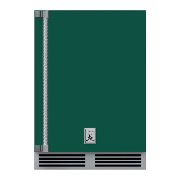 Hestan 24-Inch Outdoor Refrigerator w/ Solid Door and Lock (Right Hinge) in Green - GRSR24-GR