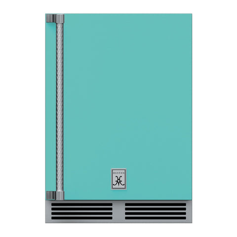 Hestan 24-Inch Outdoor Refrigerator w/ Solid Door and Lock (Right Hinge) in Turquoise - GRSR24-TQ