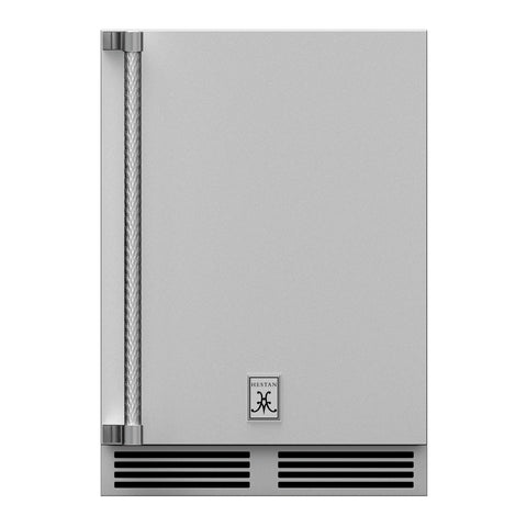 Hestan 24-Inch Outdoor Refrigerator w/ Solid Door and Lock (Right Hinge) in Stainless Steel - GRSR24