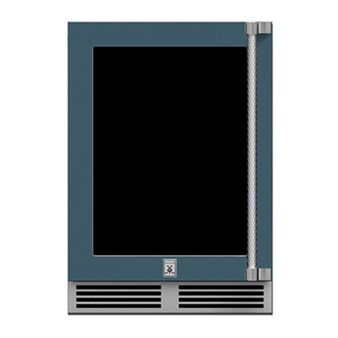 Hestan 24-Inch Outdoor Dual Zone Refrigerator Wine Storage w/ Glass Door and Lock (Left Hinge) in Gray - GRWGL24-GG