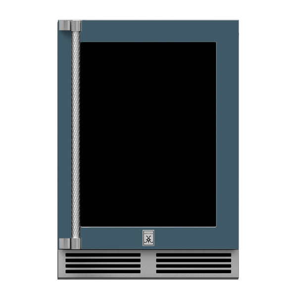 Hestan 24-Inch Outdoor Dual Zone Refrigerator Wine Storage w/ Glass Door and Lock (Right Hinge) in Gray - GRWGR24-GG
