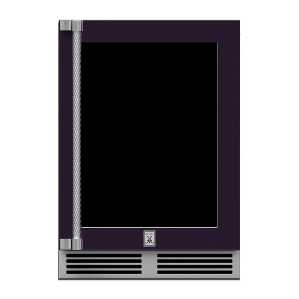 Hestan 24-Inch Outdoor Dual Zone Refrigerator Wine Storage w/ Glass Door and Lock (Right Hinge) in Purple - GRWGR24-PP