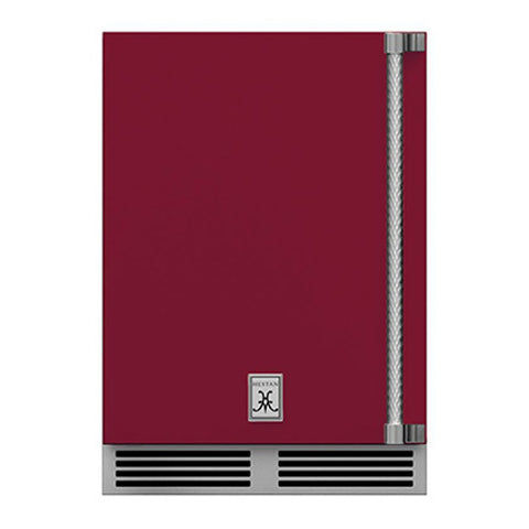 Hestan 24-Inch Outdoor Dual Zone Refrigerator Wine Storage w/ Solid Door and Lock (Left Hinge) in Burgundy - GRWSL24-BG