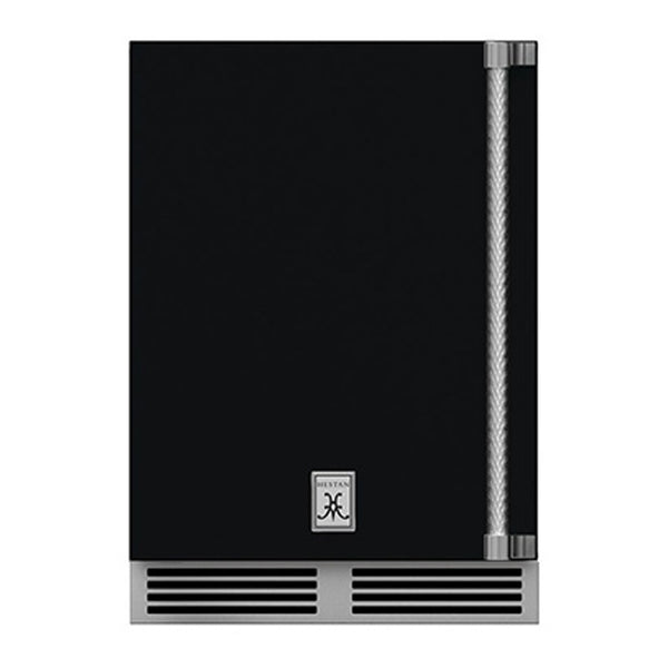 Hestan 24-Inch Outdoor Dual Zone Refrigerator Wine Storage w/ Solid Door and Lock (Left Hinge) in Black - GRWSL24-BK