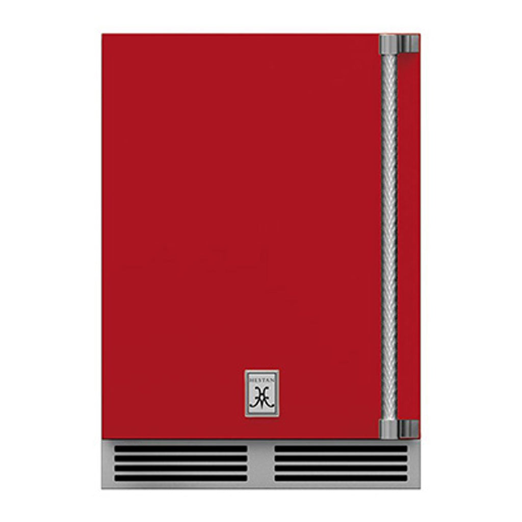 Hestan 24-Inch Outdoor Dual Zone Refrigerator Wine Storage w/ Solid Door and Lock (Left Hinge) in Red - GRWSL24-RD