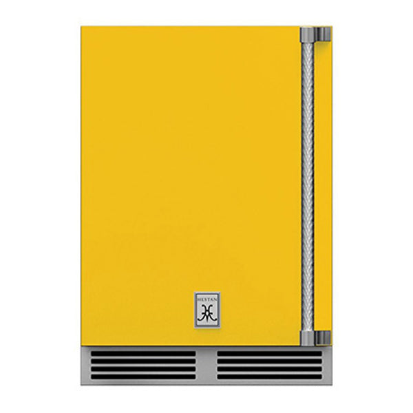 Hestan 24-Inch Outdoor Dual Zone Refrigerator Wine Storage w/ Solid Door and Lock (Left Hinge) in Yellow - GRWSL24-YW