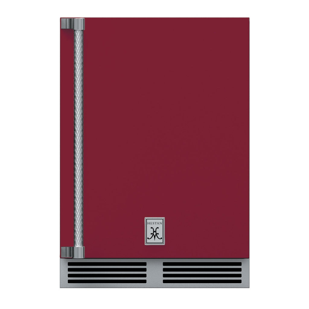 Hestan 24-Inch Outdoor Dual Zone Refrigerator Wine Storage w/ Solid Door and Lock (Right Hinge) in Burgundy - GRWSR24-BG