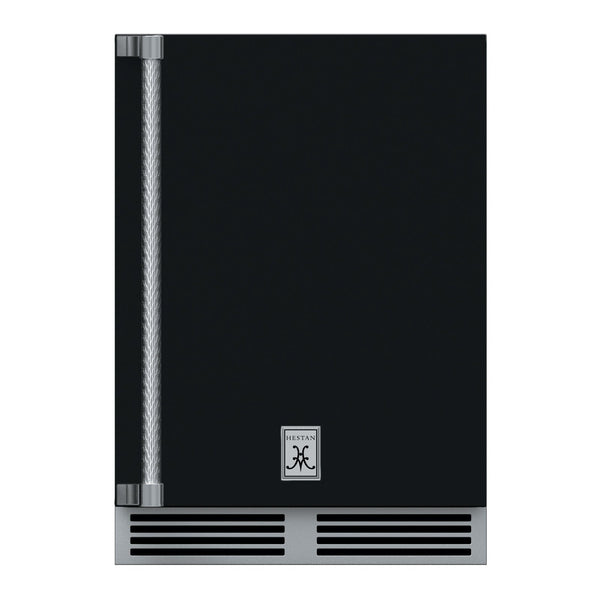 Hestan 24-Inch Outdoor Dual Zone Refrigerator Wine Storage w/ Solid Door and Lock (Right Hinge) in Black - GRWSR24-BK