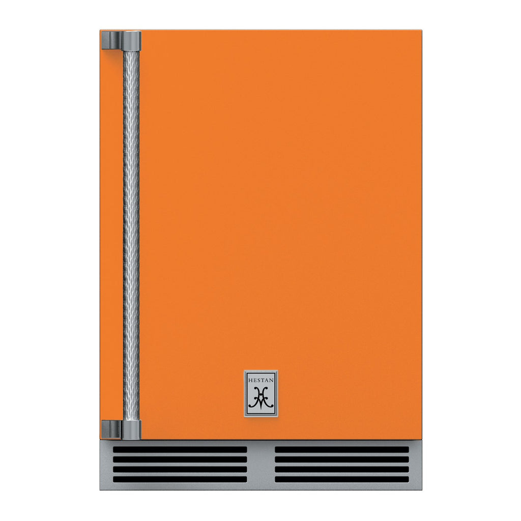Hestan 24-Inch Outdoor Dual Zone Refrigerator Wine Storage w/ Solid Door and Lock (Right Hinge) in Orange - GRWSR24-OR