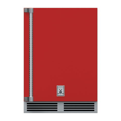 Hestan 24-Inch Outdoor Dual Zone Refrigerator Wine Storage w/ Solid Door and Lock (Right Hinge) in Red - GRWSR24-RD