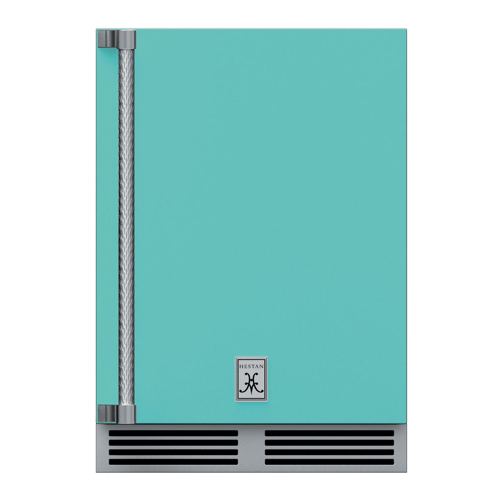 Hestan 24-Inch Outdoor Dual Zone Refrigerator Wine Storage w/ Solid Door and Lock (Right Hinge) in Turquoise - GRWSR24-TQ