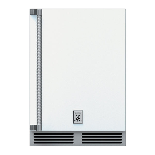 Hestan 24-Inch Outdoor Dual Zone Refrigerator Wine Storage w/ Solid Door and Lock (Right Hinge) in White - GRWSR24-WH