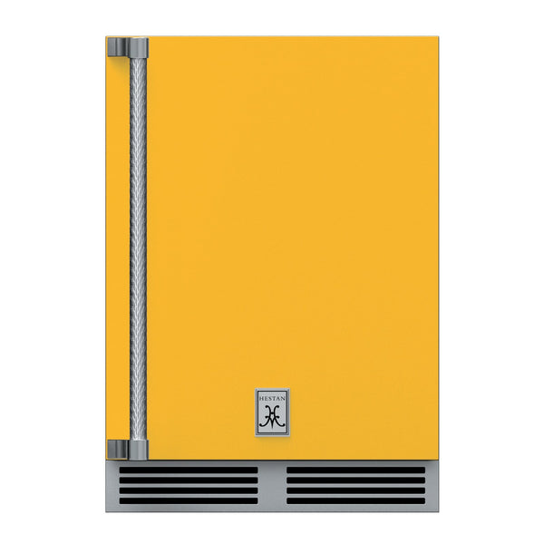 Hestan 24-Inch Outdoor Dual Zone Refrigerator Wine Storage w/ Solid Door and Lock (Right Hinge) in Yellow - GRWSR24-YW