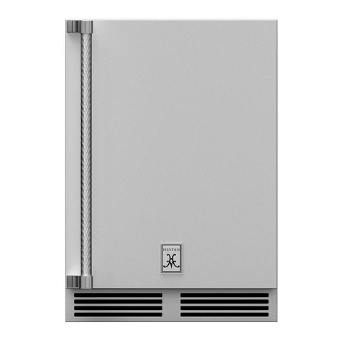 Hestan 24-Inch Outdoor Dual Zone Refrigerator Wine Storage w/ Solid Door and Lock (Right Hinge) in Stainless Steel - GRWSR24