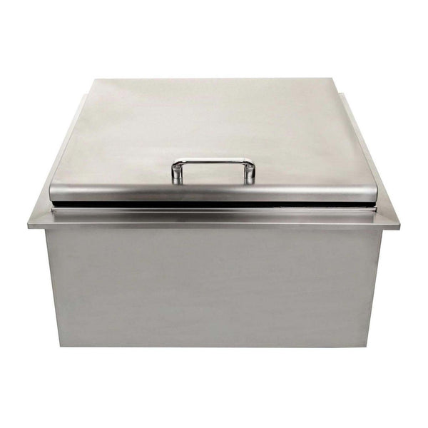 Grillscapes 25-Inch Stainless Steel Drop-In Ice Bin Cooler w/ Condiment Tray - GS-260-DI